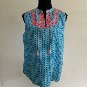 J. Crew sleeveless embroidered top